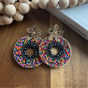 Gold Multicolor Beaded Earrings 💖